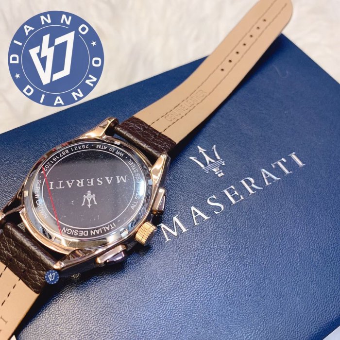 實體店面 帝安諾- MASERATI瑪莎拉蒂手錶皮錶帶 藍面玫瑰金 R8871612024 R8871612015