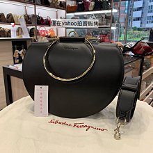 **香榭屋精品店 ** Salvatore Ferragamo 黑色全皮銀釦手提包 肩背包 (XB8090) 近新美品