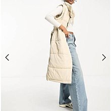 (嫻嫻屋) 英國ASOS- River Island 米色保暖襯墊背心長外套EK23