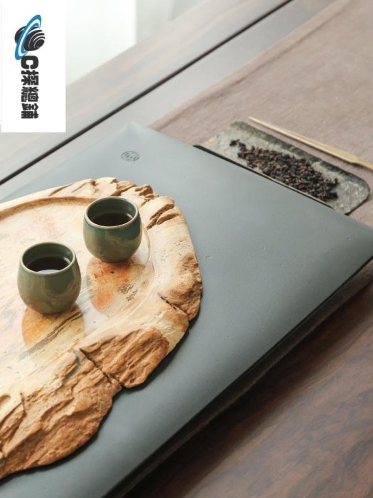 天然木化石茶盤家用輕奢現代簡約創意茶臺整塊石頭小號茶海