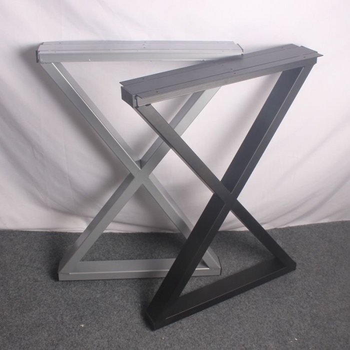 現貨-X型鐵藝桌腿支架 辦公桌架茶餐桌支撐腳吧臺書桌底座金屬烤漆腳架-簡約