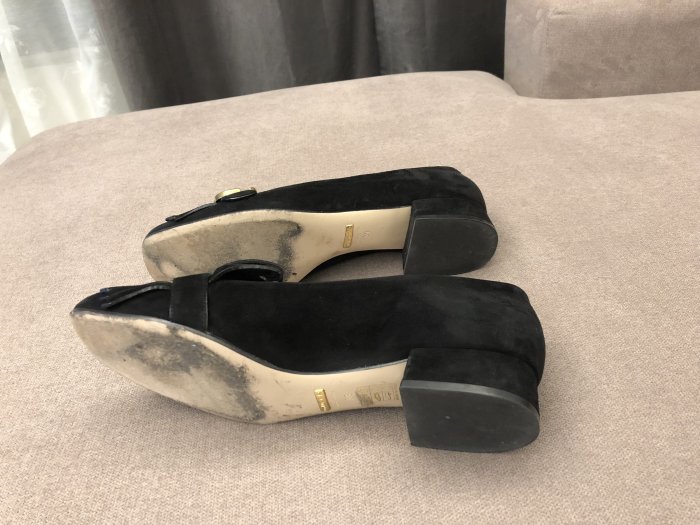 GUCCI 黑色麂皮 平底鞋 LOAFER 尺寸39