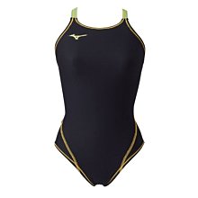 MIZUNO EXER SUITS 女泳衣 連身中叉泳衣 附掛鉤 N2MA826073 黑X綠【iSport愛運動】