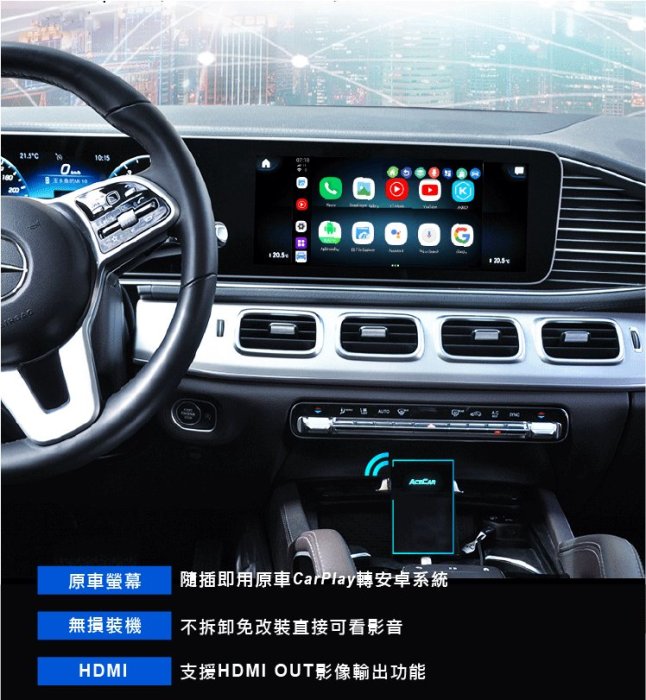 板橋一品 奧斯卡 ACECAR Hi駕 車用安卓媒體盒 8核心 CarPlay轉安卓