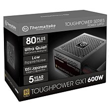 小白的生活工場*Thermaltake Toughpower GX1 600W 金牌80 PLUS金牌認證5年保固