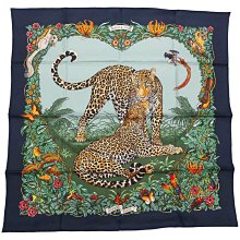 全新 愛馬仕 Hermes 珍藏難買絲巾豹紋 90公分 Jungle Love forever scarf  台灣購證