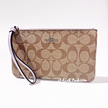 就愛精品店❤️ COACH  卡其淡紫色PVC材質卡層設計大手拿包 #58695