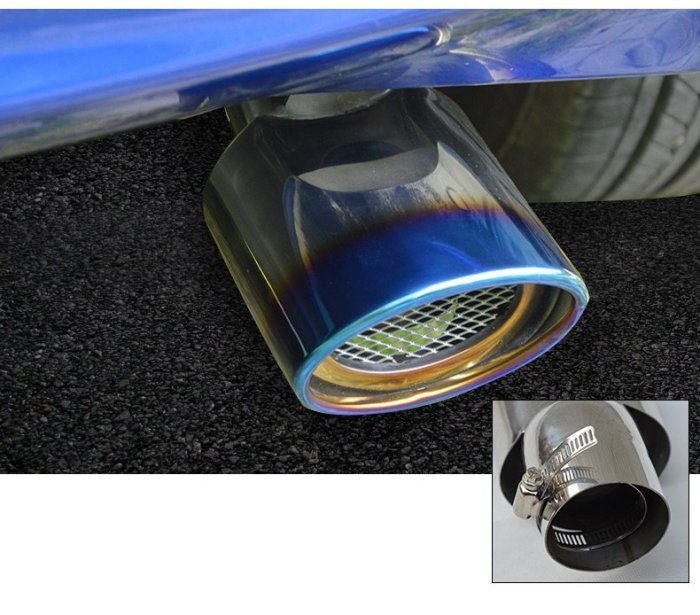 2014/2015FIT三代專用尾喉尾段排氣管消聲器尾段裝飾管鈦藍色