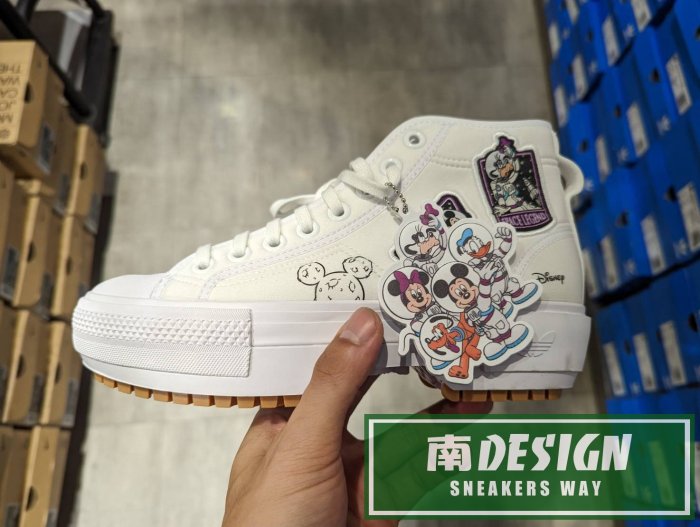 南🔥2022 9月 ADIDAS NIZZA TREK DISNEY 迪士尼 高筒 厚底 增高 女款 白 GY2507