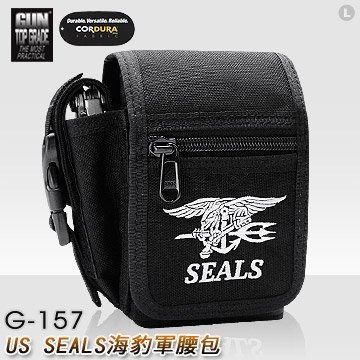 【ARMYGO】黑色US SEALS海豹軍腰包