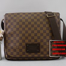 ☆優買二手精品名牌店☆ LV N51211 咖啡 棋盤格紋 金屬牌 鐵牌 下蓋包 翻蓋包 斜背包 公事包 業務包 美品