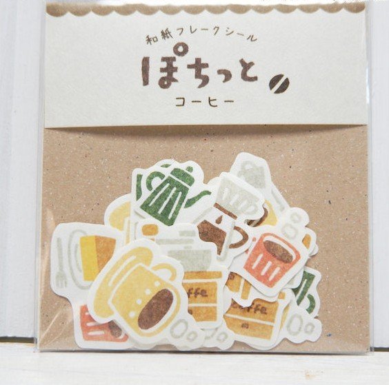 《散步生活雜貨-文具散步系列》日本製 古川紙工 懷舊手繪風 和紙製 貼紙組 - 兩款選擇