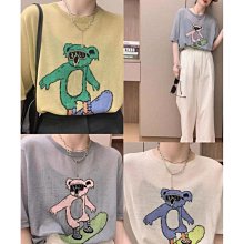 貓姐的團購中心~韓版卡通印花冰絲針織衫#53519~3種顏色~一件390元~預購款