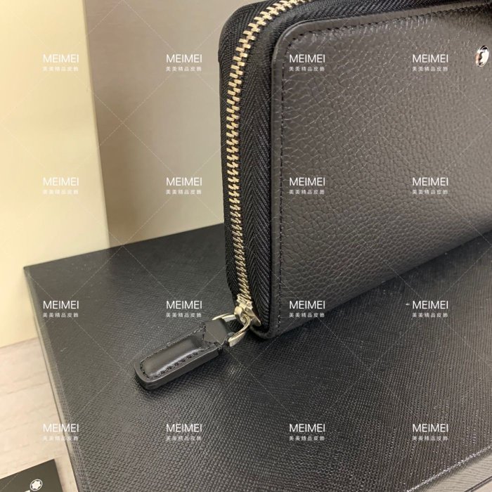 30年老店 預購 萬寶龍 MONTBLANC 荔枝紋 牛皮 長夾 拉鍊 皮夾 男款 126255