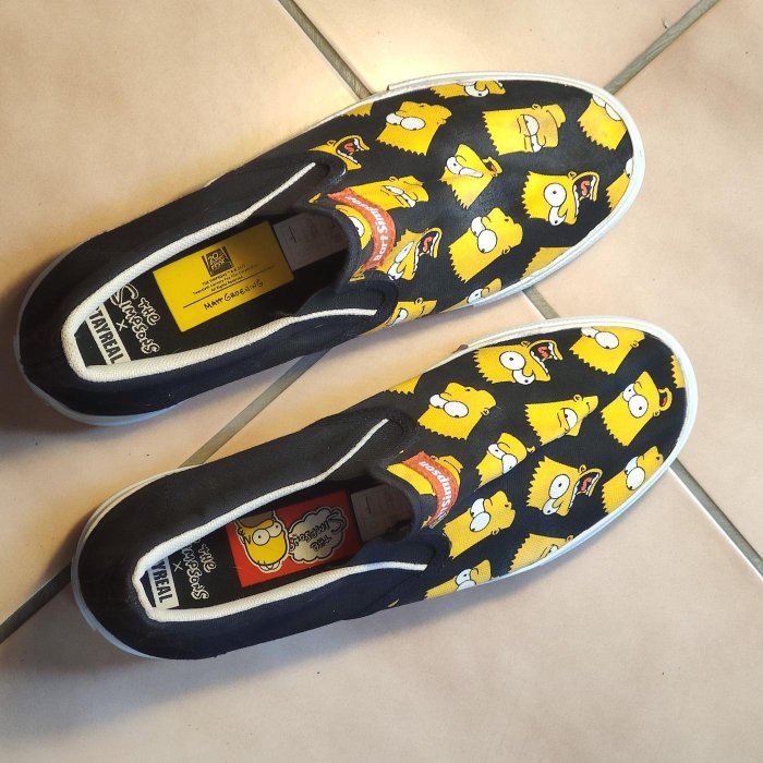 2015 stayreal Bart The Simpsons辛普森家庭霸子便鞋板鞋樂福鞋 slipon sneakers shoes 嘻哈潮流街頭塗鴉vans