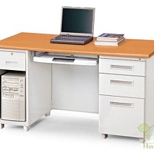 [ 家事達 ] OA-242-3 鋼製液晶木紋面電腦桌(140*70*74cm) 特價 書桌 辦公桌