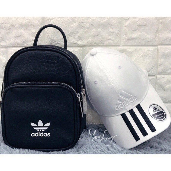 【Luxury】現貨 愛迪達 Adidas Classic Mini Backpack 聯名 荔枝皮黑色 後背包 小包