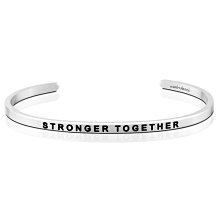 MANTRABAND 美國悄悄話手環 Stronger Together 在一起會更強大 銀色手環