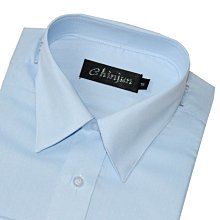 【CHINJUN大尺碼】抗皺襯衫-短袖、素色天空藍、編號：B-8005、大尺碼18.5
