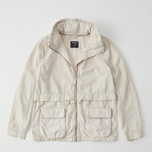 Maple麋鹿小舖 Abercrombie&Fitch ＊ AF 淺色亞麻連帽外套 ＊ ( 現貨XS號 )