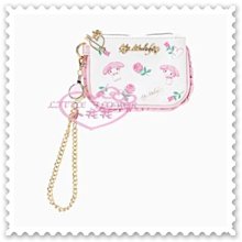 ♥小花花日本精品♥ Hello Kitty 美樂蒂 皮革 附鍊票卡 零錢包 鑰匙 收納 粉色 42213000