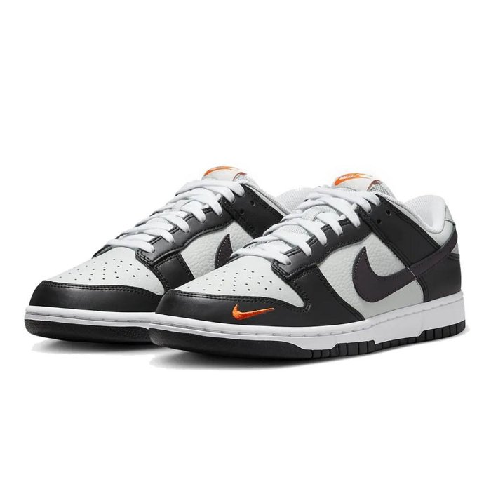 【A-KAY0】NIKE DUNK LOW BLACK GREY ORANGE 刺繡小勾 黑灰橘【FN7808-001】