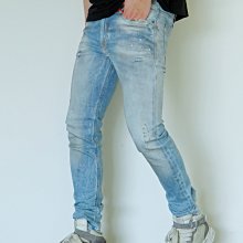 DIESEL 23SS SLEENKER 09F08 義大利製 淺色 潑漆 彈性 窄版 丹寧 牛仔長褲