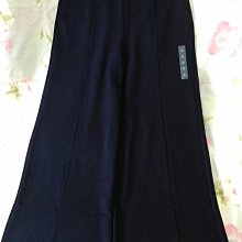 花花小鋪 ~ UNIQLO(百貨專櫃) 全新(前壓線+兩旁側口袋)米蘭羅紋寬版褲 (深藍色)
