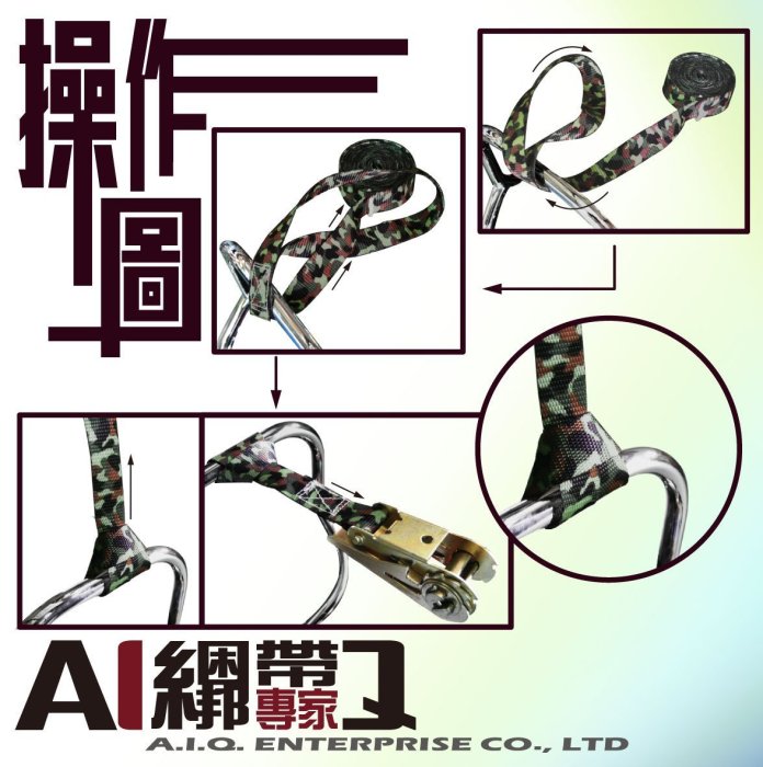 A.I.Q.綑綁帶專家- LT 0052S棘輪貨物綁帶-重型白鐵手拉器 綑綁帶25mm x5M/一環 棘輪固定繩 固定帶