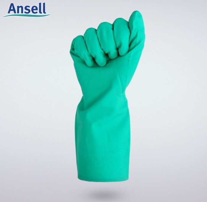 Ansell 37175防溶劑手套 防酸鹼 耐油 防化丁晴橡膠手套 一雙