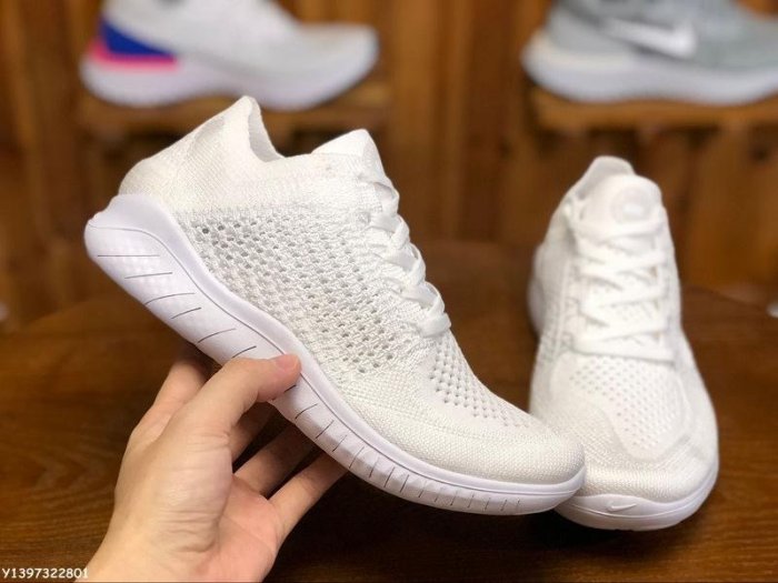 (smart)NIKE FREE RN FLYKNIT 全白 百搭 編織 透氣 經典 休閒運動潮鞋 942839 103 男