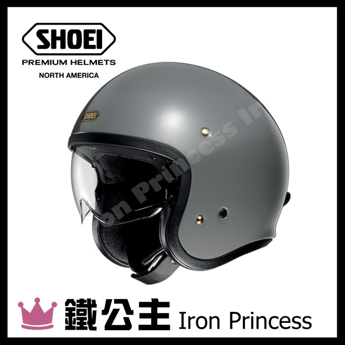 【鐵公主騎士部品】日本 SHOEI J-O 霧銀3/4罩 安全帽 時尚 復古 嬉皮 哈雷 偉士 凱旋 可掀內鏡片 咖啡