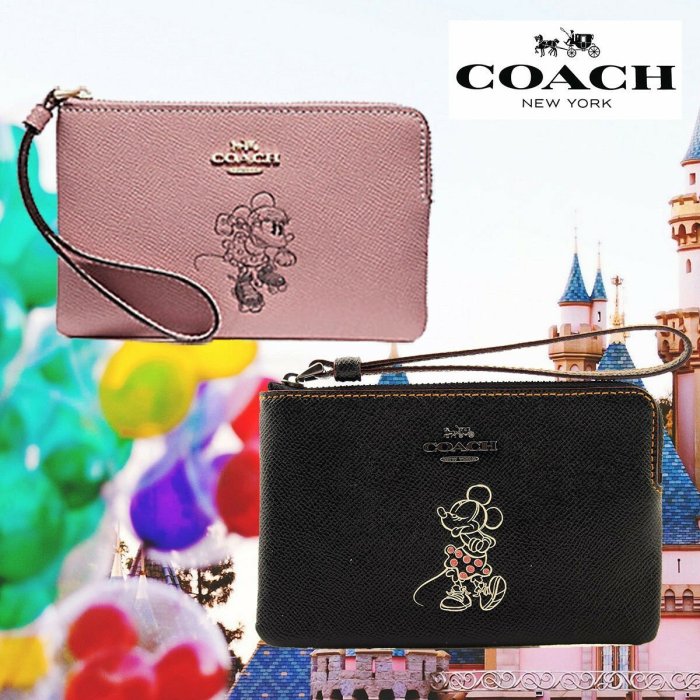 （十週年慶特惠）Coach 30004 新款Disney X米奇包 拉鏈零錢包 附代購憑證