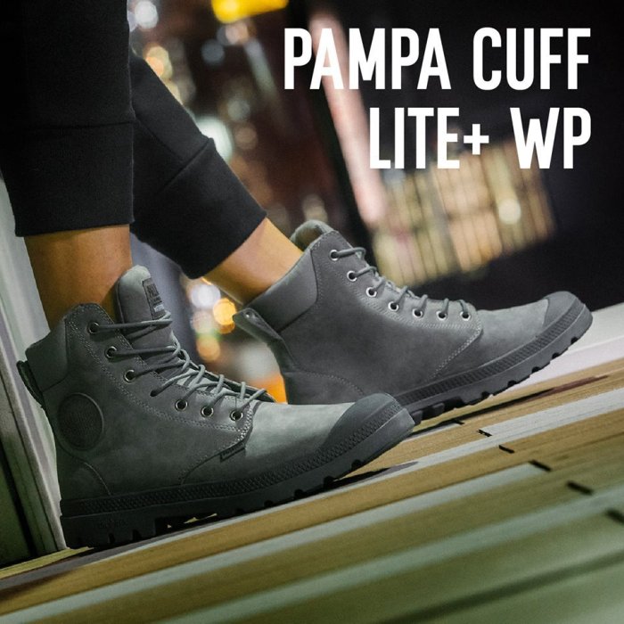 =CodE= PALLADIUM PAMPA LITE+ CUFF WP+ 防水輕量軍靴(鐵灰) 76118-006 女