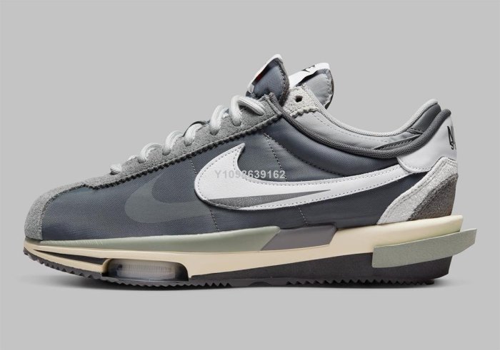 代購】Sacai x Nike Zoom Cortez 黑灰白解構經典百搭慢跑鞋DQ0581-001