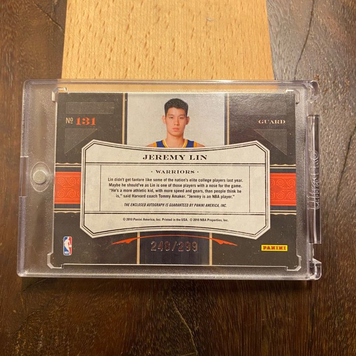 2010-11 TIMELESS 林書豪 JEREMY LIN 親筆簽名 籃球卡#248/299