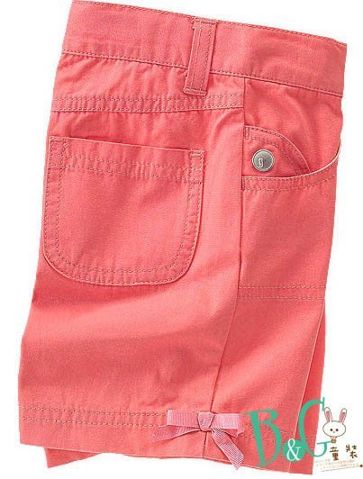 【B& G童裝】正品美國進口GYMBOREE 蝴蝶結粉紅色格紋布短褲8yrs