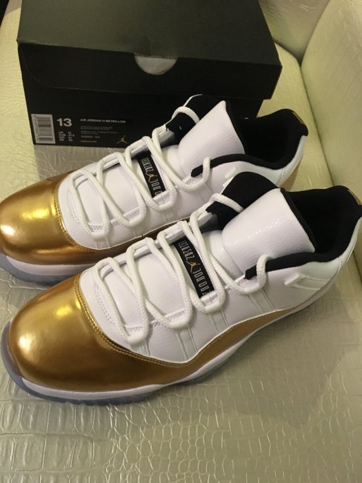 11全新正品 Jordan 11 Metallic Gold 白金 奧運 528896-528895-103 限定商品