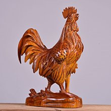 木雕大公雞擺件黃花梨實木雕刻招財十二生肖動物雞家居黑檀工藝品