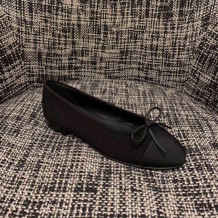 【BLACK A】精品Chanel 2019 Métiers d'Art 早秋高級手工坊系列埃及風 編織斜紋軟呢／金色小羊皮 芭蕾舞鞋 三色