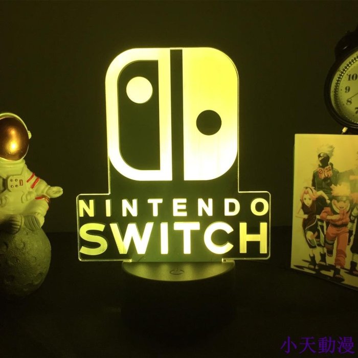 糖果小屋Nintendo switch Sign logo 丙烯酸雕像 LED 感應燈, 用於房間裝飾氛圍燈 3d 小夜燈