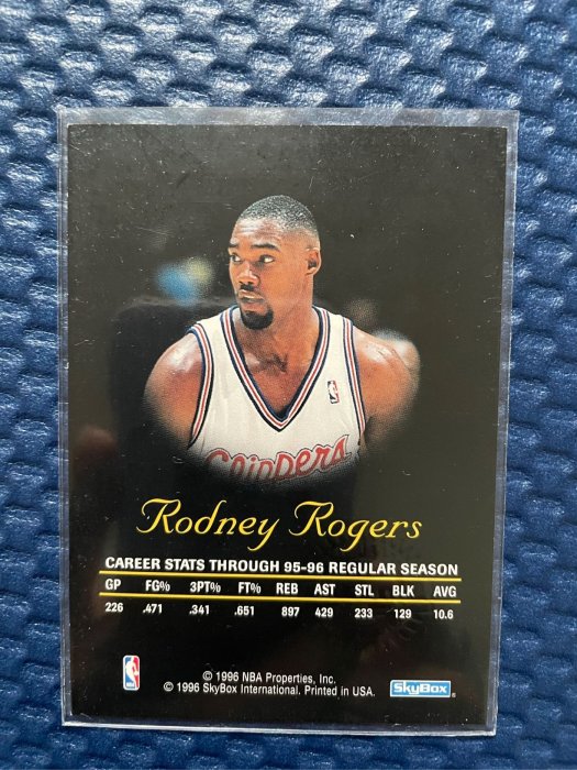 1996-97 Skybox Autographics Black Ink Rodney Rogers Auto