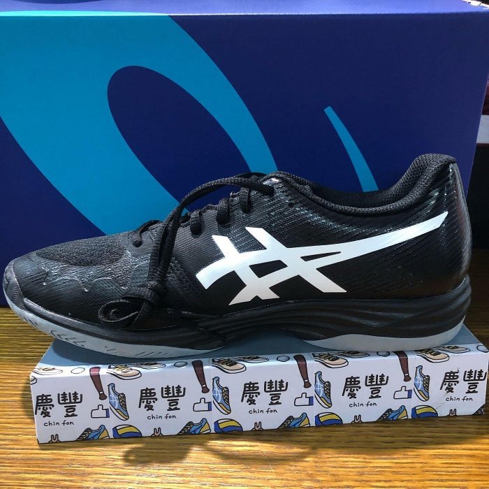 情 ASICS GEL-TACTIC 排球鞋 男 1071A031-003 黑 白 灰