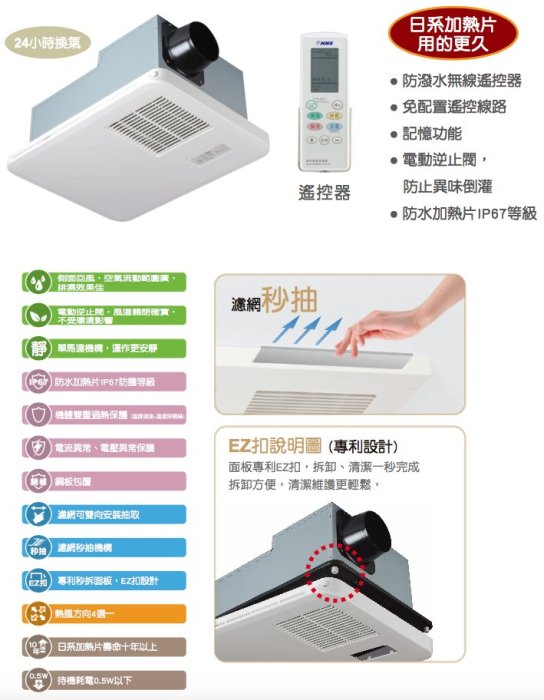 御舍精品衛浴 KNS 日本*康乃馨 BS-168 ／ BS-168A 浴室暖房/暖風/ 乾燥機