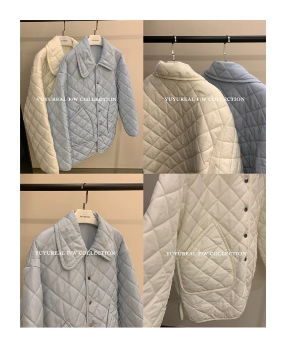 格紋外套DANDT時尚格紋輕薄翻領棉服外套（21 DEC)  同風格請在賣場搜尋SHA或歐美服飾