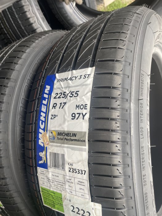 百世霸定位 michelin 米其林輪胎 primacy 3 zp 失壓續跑胎 225/55/17 5400/完工 馬牌ssr