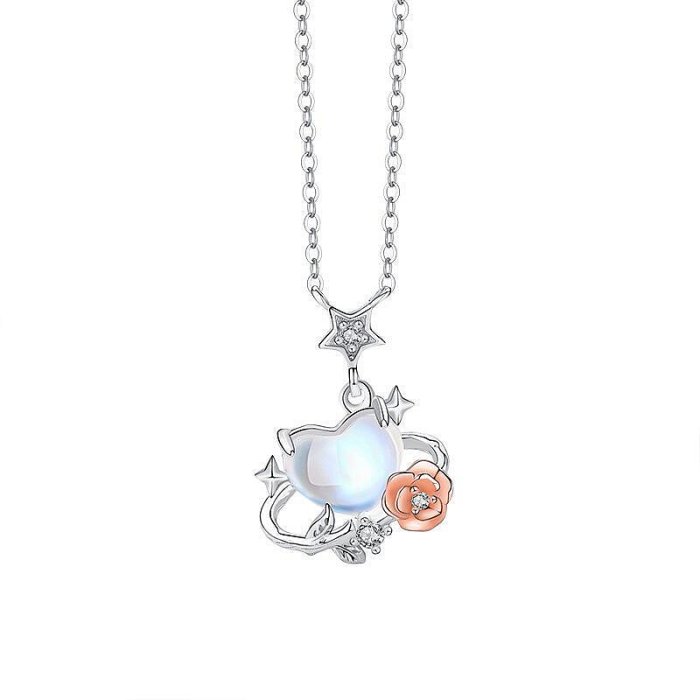 達米拉原創s925純銀手鍊女氣質星球玫瑰月光石手飾品輕奢氣質禮物
