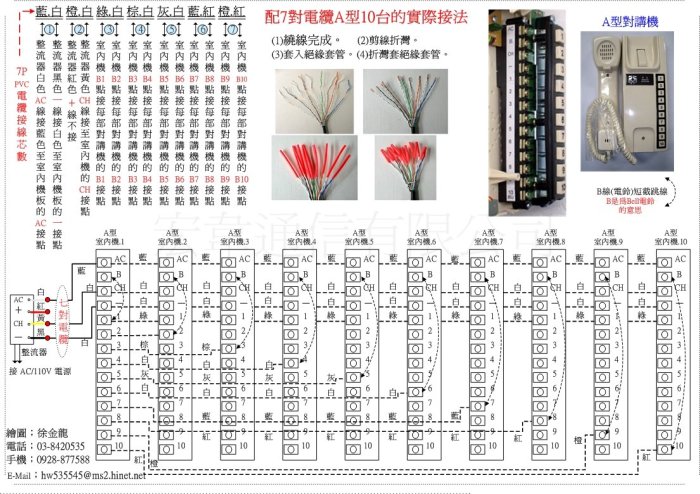 明谷牌MG-A型透天用室內對講機(無門口)(含A型室內機X10整流器X1)套餐