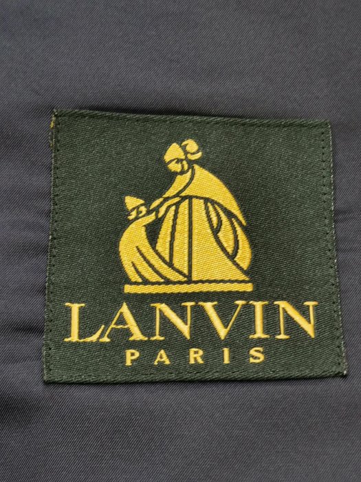 LANVⅠN（浪凡）正品深藏青色羊絨十真絲雙排單扣男西服，日