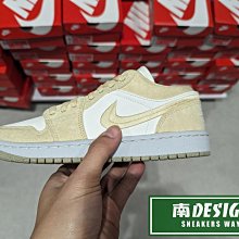 南🔥2024 1月 NIKE AIR JORDAN 1 LOW SE 復古 板鞋 刺繡 女款 白黃 FN3722-701